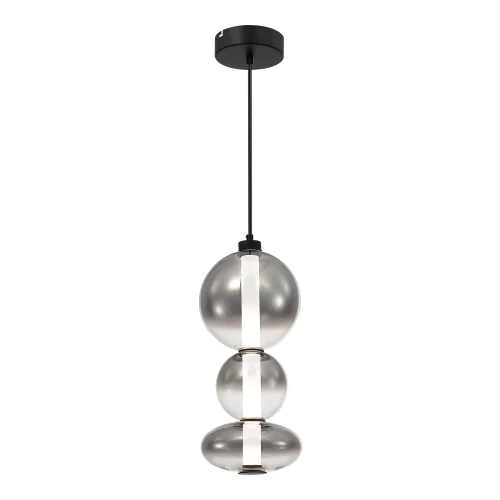 Светильник подвесной LED Perlina SL6119.403.24 ST-Luce серый чёрный на 1 лампу, основание чёрное в стиле современный 