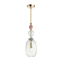 Светильник подвесной Bizet 4855/1B Odeon Light прозрачный 1 лампа, основание золотое в стиле классический прованс кантри 