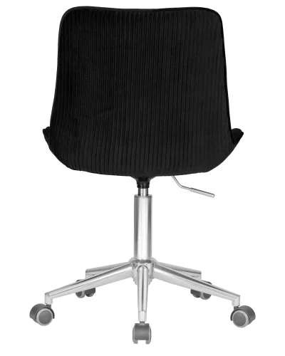 Кресло офисное 9518-LM DORA, цвет сиденья черный (1922-21), цвет основания хромированная сталь Dobrin, чёрный/велюр, ножки/металл/хром, размеры - 840*990***600*600 фото 5