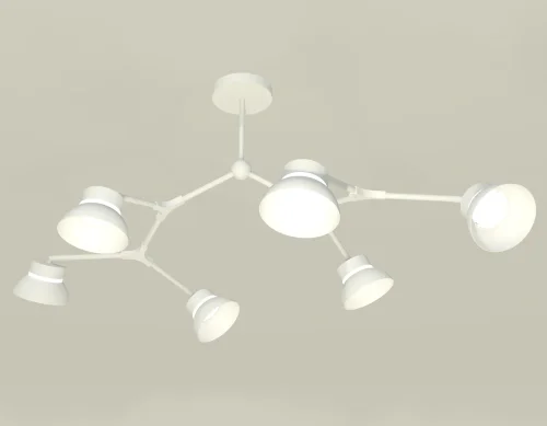 Светильник потолочный XB9055100 Ambrella light белый 6 ламп, основание белое в стиле современный хай-тек 