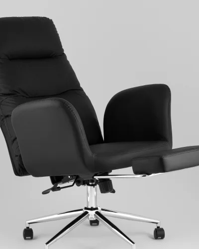 Кресло руководителя TopChairs Solid NC с оттоманкой, черный УТ000041759 Stool Group, /, ножки//, размеры - ***** фото 4