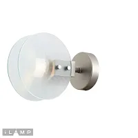 Бра Panorama W15598-1 SN+CL iLamp прозрачный 1 лампа, основание матовое никель в стиле современный 