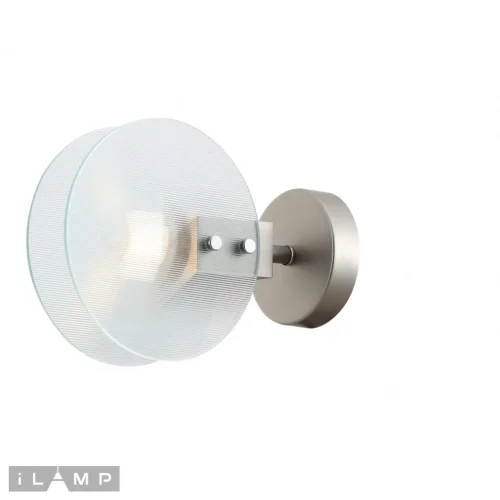 Бра Panorama W15598-1 SN+CL iLamp прозрачный на 1 лампа, основание матовое никель в стиле современный 