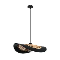 Светильник подвесной Woodstock A7059SP-1BK Arte Lamp коричневый чёрный на 1 лампу, основание чёрное в стиле кантри лофт современный 