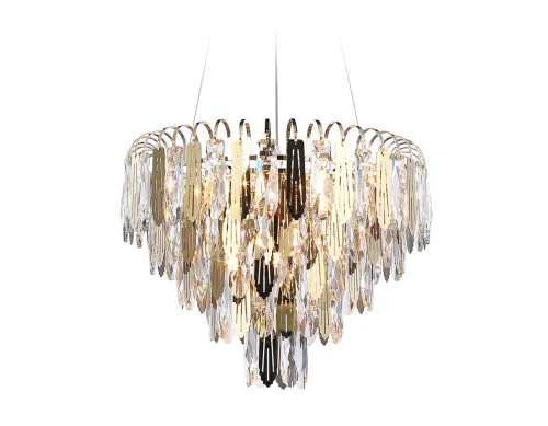Люстра подвесная TR5256 Ambrella light прозрачная на 8 ламп, основание золотое в стиле классический современный 