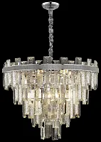 Люстра подвесная Christel WE115.18.103 Wertmark прозрачная на 18 ламп, основание хром в стиле классика модерн 