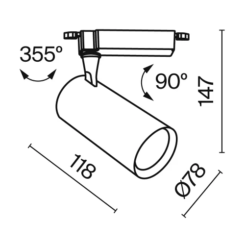 Светильник трековый LED Vuoro TR003-1-10W3K-S-B Maytoni чёрный для шинопроводов серии Vuoro чёрный фото 9