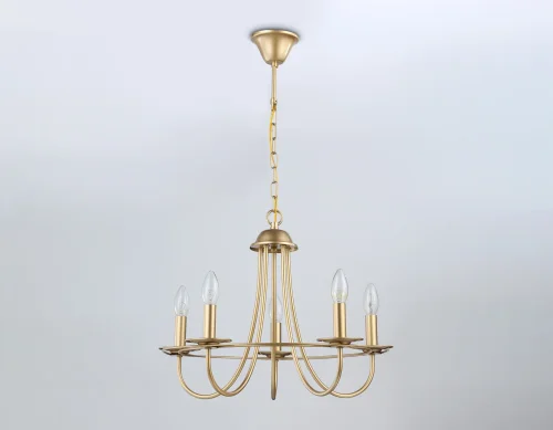 Люстра подвесная TR9615 Ambrella light без плафона на 5 ламп, основание золотое в стиле современный  фото 4