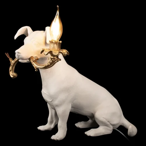 Настольная лампа Dog 10312 White LOFT IT без плафона 1 лампа, основание белое смола в стиле современный  фото 6