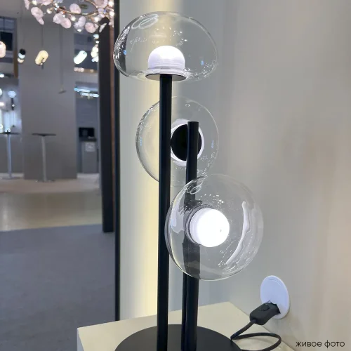 Настольная лампа LED BOSQUE LG3 BLACK/TRANSPARENT Crystal Lux прозрачная 3 лампы, основание чёрное металл в стиле современный  фото 5
