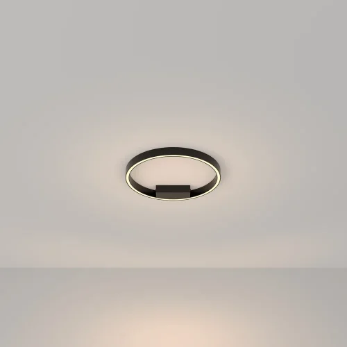 Светильник потолочный LED Rim MOD058CL-L25B3K Maytoni чёрный 1 лампа, основание чёрное в стиле современный хай-тек минимализм кольца
