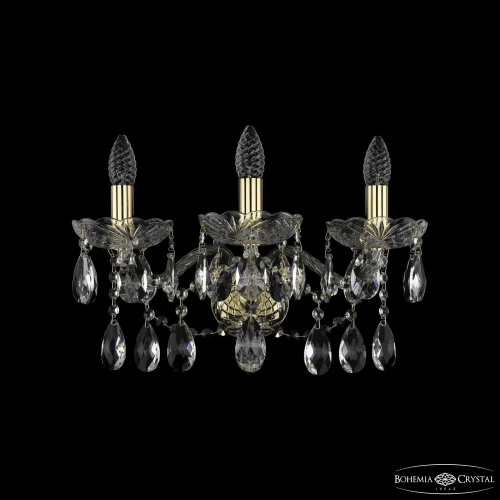 Бра 1413B/3/165/XL G Bohemia Ivele Crystal без плафона на 3 лампы, основание золотое в стиле классический sp
