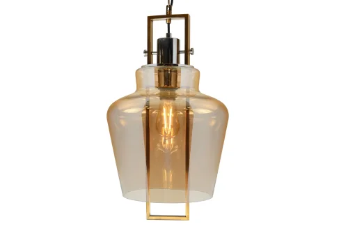 Светильник подвесной Dama A1500/A3 GD iLamp золотой янтарный 1 лампа, основание золотое в стиле современный лофт выдувное фото 2