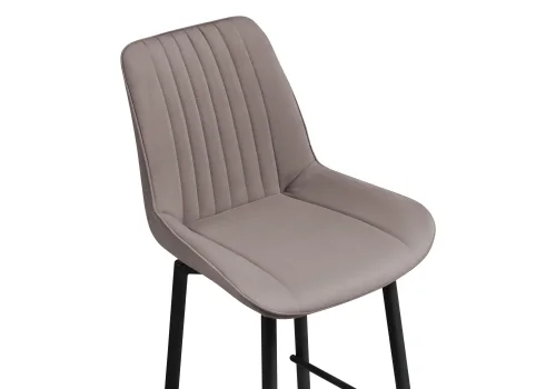 Полубарный стул Седа К крутящийся латте / черный 520603 Woodville, бежевый/велюр, ножки/металл/чёрный, размеры - ****500*580 фото 7