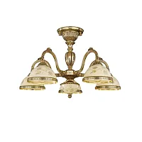 Люстра потолочная  PL 6328/5 Reccagni Angelo жёлтая на 5 ламп, основание золотое в стиле классический 