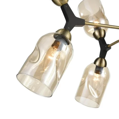 Люстра потолочная Sereno 441 VL2194L12 Vele Luce янтарная на 12 ламп, основание латунь в стиле современный фото 2 Люстра потолочная Sereno 441 VL2194L12 Vele Luce янтарная на 12 ламп, основание латунь в стиле современный фото 2