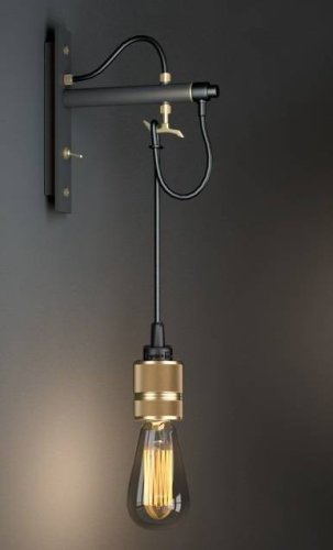 Бра с выключателем LOFT1154W LOFT IT без плафона на 1 лампа, основание золотое коричневое в стиле лофт 