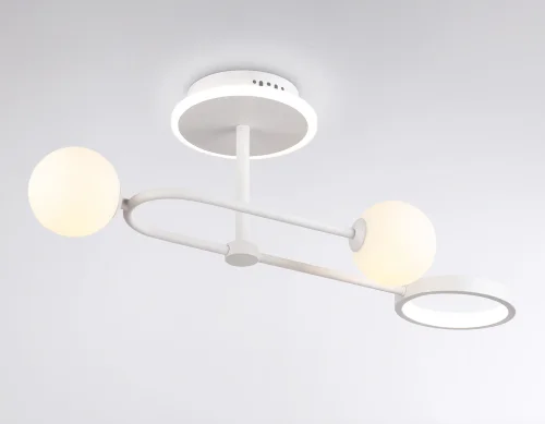 Светильник потолочный LED с пультом FL66221 Ambrella light белый 1 лампа, основание белое в стиле современный хай-тек с пультом фото 2