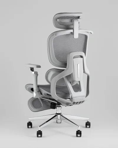 Кресло офисное топчэйрс Продиджи с оттоманкой, серый УТ000041698 Stool Group, серый/текстиль сетка, ножки/металл/хром, размеры - *1310**** фото 5 Кресло офисное топчэйрс Продиджи с оттоманкой, серый УТ000041698 Stool Group, серый/текстиль сетка, ножки/металл/хром, размеры - *1310**** фото 5