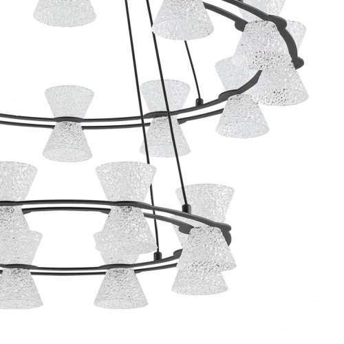 Люстра подвесная LED Vinora 8341/70L Lumion прозрачная на 1 лампу, основание чёрное в стиле минимализм современный хай-тек кольца фото 6