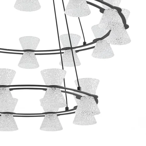 Люстра подвесная LED Vinora 8341/70L Lumion прозрачная на 1 лампу, основание чёрное в стиле современный хай-тек минимализм кольца фото 6