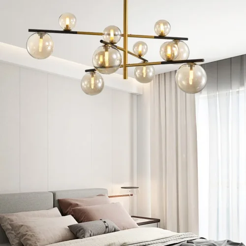 Люстра на штанге DOMINGO 151689-26 ImperiumLoft прозрачная на 12 ламп, основание золотое в стиле современный лофт фото 4 Люстра на штанге DOMINGO 151689-26 ImperiumLoft прозрачная на 12 ламп, основание золотое в стиле современный лофт фото 4