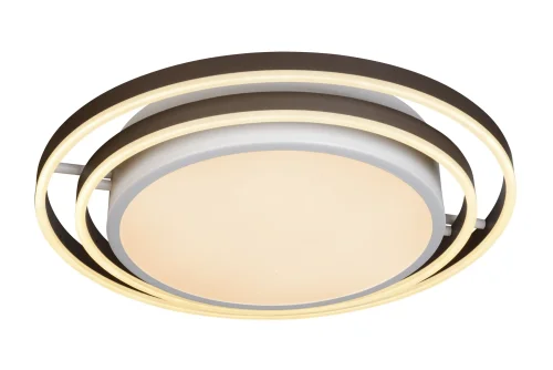 Люстра потолочная LED с пультом Summery B6308-101W/620 WH iLedex белая на 1 лампа, основание чёрное в стиле современный хай-тек с пультом кольца фото 2