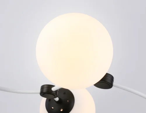 Люстра потолочная TR2546 Ambrella light белая на 5 ламп, основание чёрное в стиле современный  фото 6