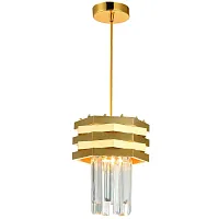 Светильник подвесной SPEAR 76013/1W GOLD Natali Kovaltseva прозрачный золотой 1 лампа, основание золотое в стиле современный 