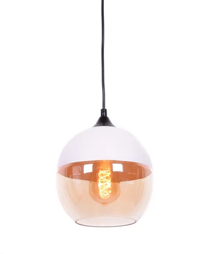 Светильник подвесной лофт Albion LDP 6805 WT+TEA Lumina Deco белый на 1 лампу, основание белое в стиле лофт шар