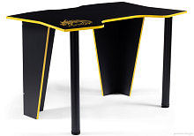 Компьютерный стол Алид черный / желтый 474252 Woodville столешница чёрная из лдсп