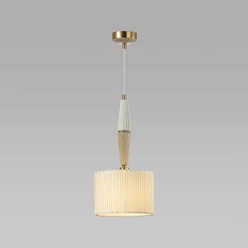 Светильник подвесной Latte 5403/1 Odeon Light бежевый 1 лампа, основание бронзовое в стиле классический  фото 4