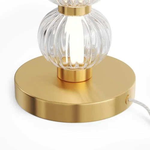 Настольная лампа LED Amulet MOD555TL-L8G3K Maytoni прозрачная 1 лампа, основание золотое металл в стиле современный арт-деко  фото 5
