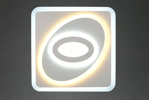 Люстра с пультом LED Calmazzo OML-06007-80 Omnilux белая на 1 лампу, основание белое в стиле хай-тек с пультом квадраты фото 3