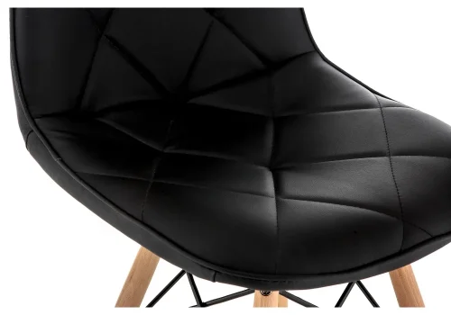 Деревянный стул Kvadro 1 black / wood 15366 Woodville, чёрный/экокожа, ножки/массив бука дерево/натуральный, размеры - ****440*510 фото 7