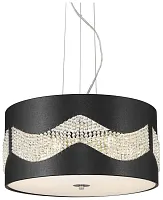 Люстра подвесная Adriana WE394.06.023 Wertmark чёрная на 6 ламп, основание чёрное в стиле арт-деко модерн 