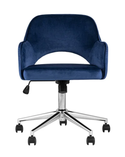 Кресло офисное Кларк, велюр, синий УТ000005057 Stool Group, синий/велюр, ножки/металл/хром, размеры - ****540*590 фото 7