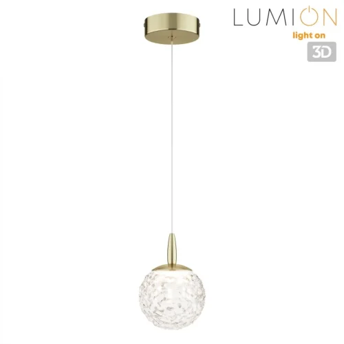 Светильник подвесной LED Trino 8080/1A Lumion прозрачный на 1 лампу, основание золотое в стиле современный фото 4