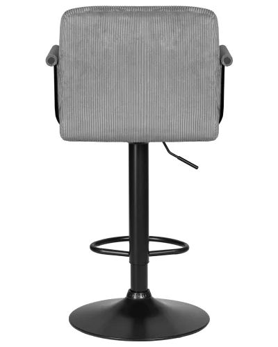 Стул барный 5011_BlackBase-LM KRUGER ARM BLACK, цвет сиденья серый вельвет (LAR-E2041-25), цвет основания черный Dobrin, серый/вельвет, ножки/металл/чёрный, размеры - 920*1130***510*490 фото 5