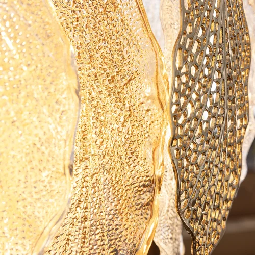 Люстра подвесная Felicita A4080LM-6GO Arte Lamp прозрачная янтарная на 6 ламп, основание золотое в стиле современный флористика  фото 4