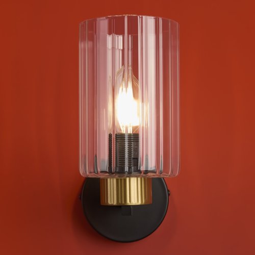 Бра Ombre FR2051WL-01BBS1 Freya прозрачный на 1 лампу, основание чёрное в стиле классический фото 10 Бра Ombre FR2051WL-01BBS1 Freya прозрачный на 1 лампу, основание чёрное в стиле классический фото 10