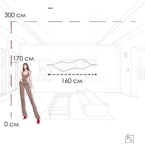 Светильник подвесной LED Tape Light 10403/1600 SN LOFT IT никель на 1 лампу, основание никель в стиле современный минимализм фото 9