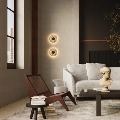 Бра LED MOD462WL-L10BG3K Daylight Maytoni бежевый на 1 лампу, основание чёрное в стиле современный отражённый свет фото 7