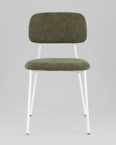 Стул Chao, зеленый, белые ножки, 2шт./уп. УТ000039972 Stool Group, зелёный/рогожка, ножки/металл/белый, размеры - *780**** фото 7