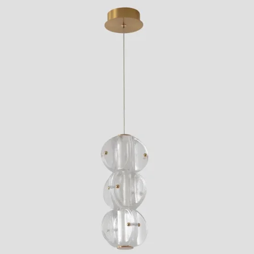 Светильник подвесной ЛЕД RICH SP12W LED Crystal Lux прозрачный на 1 лампу, основание латунь в стиле американский фото 2 Светильник подвесной ЛЕД RICH SP12W LED Crystal Lux прозрачный на 1 лампу, основание латунь в стиле американский фото 2