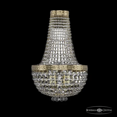 Бра 19281B/H2/25IV G Bohemia Ivele Crystal прозрачный на 3 лампы, основание золотое в стиле классический sp