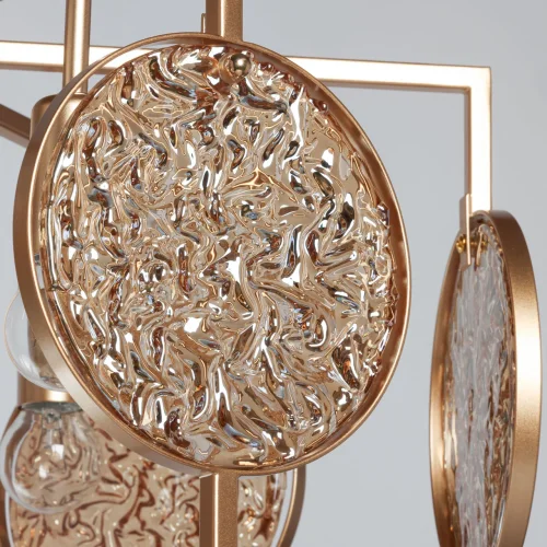 Люстра на штанге Илоника 451012606 MW-Light янтарная золотая на 6 ламп, основание золотое в стиле современный арт-деко  фото 7