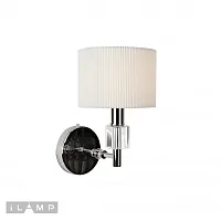 Бра Alexa W2404-1 Nickel iLamp белый 1 лампа, основание никель в стиле современный американский 