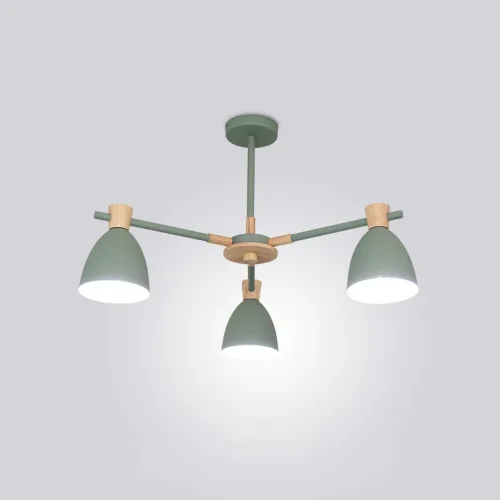 Люстра потолочная FOLKE 3 Green 178025-26 ImperiumLoft зелёная на 3 лампы, основание зелёное в стиле современный скандинавский 