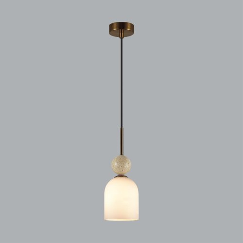 Светильник подвесной Lolla 6625/1B Odeon Light белый на 1 лампу, основание бронзовое в стиле современный классический фото 4